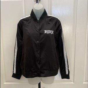 🔵Justin Bieber Purpose Tour Black/White Snap Button Jacket M